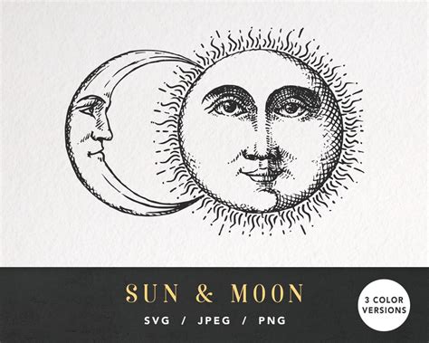 Sun And Moon Svg Celestial Svg Sun And Moon Face Eclipse Etsy