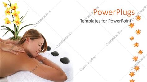 Powerpoint Template A Pretty Lady Having A Massage On A White