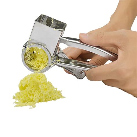High Quality Stainless Steel Cheese Grater Slicer Shreds Drum Hand Held