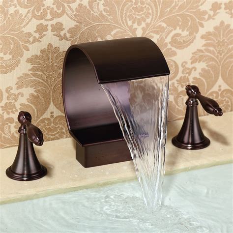 Waterfall Oil Rubbed Bronze Faucet High Arc Sink Faucet Bathtub Faucet Waterfall Spout Tub