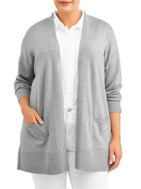 terra and sky terra and sky plus size sweater cardigan with pockets women s