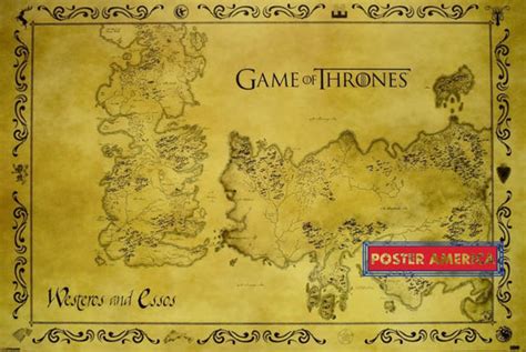 Game Of Thrones Westeros And Essos Map Poster 24 X 36 Posteramerica