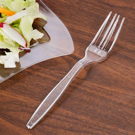 300 Pack Heavyweight Disposable Clear Plastic Forks 650003822224 Ebay