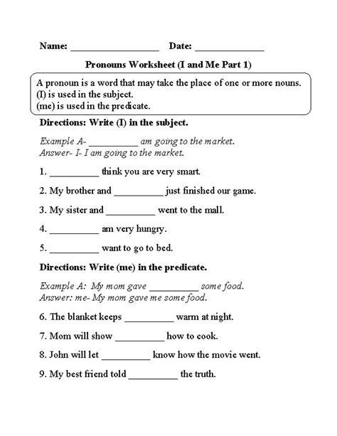 personal pronouns worksheet pronoun worksheets linking