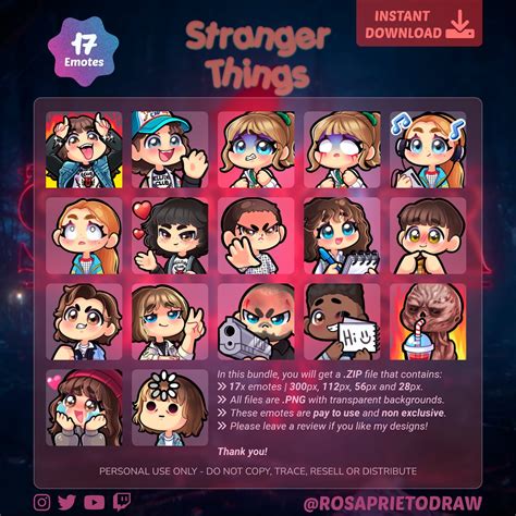 17 Twitch Emotes Stranger Things Instant Download P2u Etsy