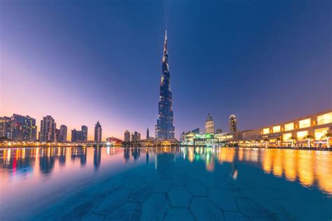 Download Reflection United Arab Emirates Dubai Night Skyscraper