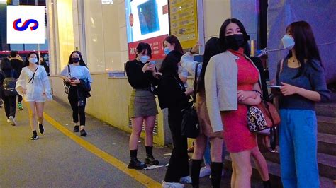 【4k】 walking gangnam station are korean girls too hot nightlife ambience│seoul korea youtube