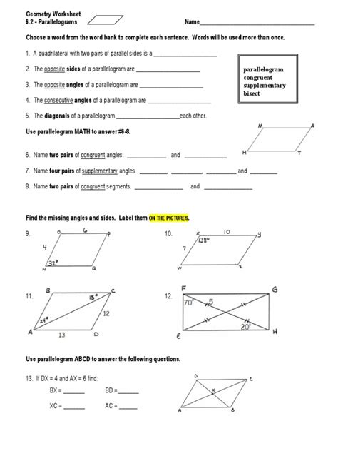 Https://tommynaija.com/worksheet/properties Of Parallelograms Worksheet Answers Pdf
