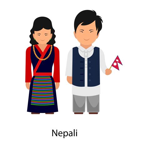 Nepali Couple Showing 2527462 Vector Art At Vecteezy