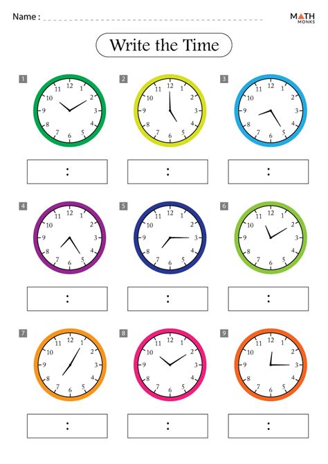 Time Worksheets With Answer Key