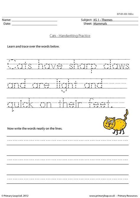 handwriting practice worksheets and primary handwriting
