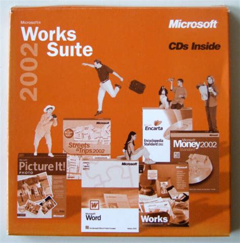 Microsoft Works Suite 2002 Full Version For Windows 5 Cds Product