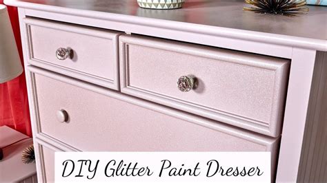 Diy Rust Oleum Glitter Paint Dresser Makeover Glitter Paint Dresser