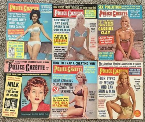 Vintage Lot 6 National Police Gazette Magazines Swimsuits Lucille Ball 60 S 70 S Ebay