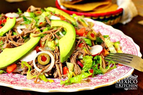 Salpicon Shredded Beef Mexican Salad Traditional Homestyle Mexican