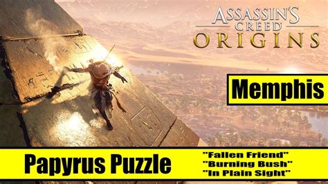 Assassin S Creed Origins Memphis Papyrus Puzzle Solutions YouTube