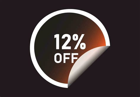 12 Percent Off Banner Discount Sticker Shape Vector Illustration