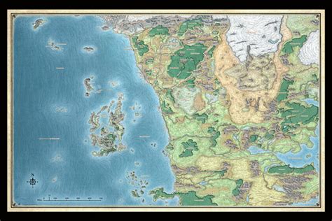 Mike Schley Cartography Prints Northwest Faerûn 5th Edition