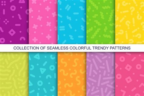Bright Colorful Seamless Patterns By Expressshop Thehungryjpeg