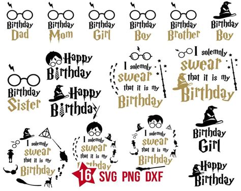 Harry Potter Birthday Svg Harry Potter Birthday Png I Solemnly Swear