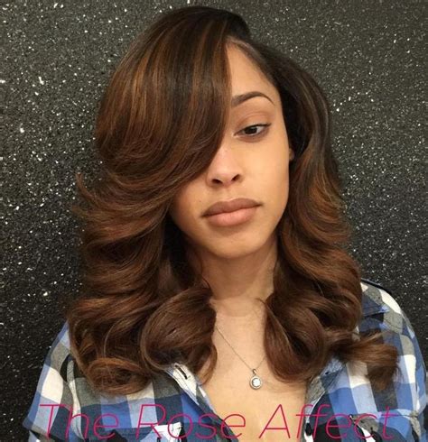 brown weave hairstyle with bangs and highlights long hair styles short hair styles bob