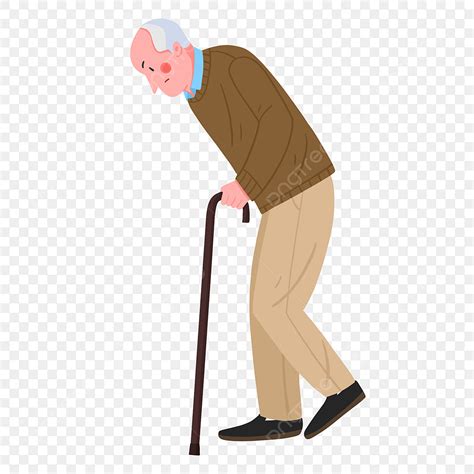 Walking Crutches Clipart Transparent Background Old People Walking On