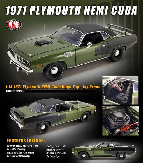 Acme 1971 Plymouth Hemi Cuda Vinyl Top Ivy Green