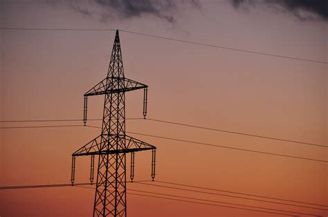 Wallpaper Sunset Wind Power Lines Electricity Transmission Tower