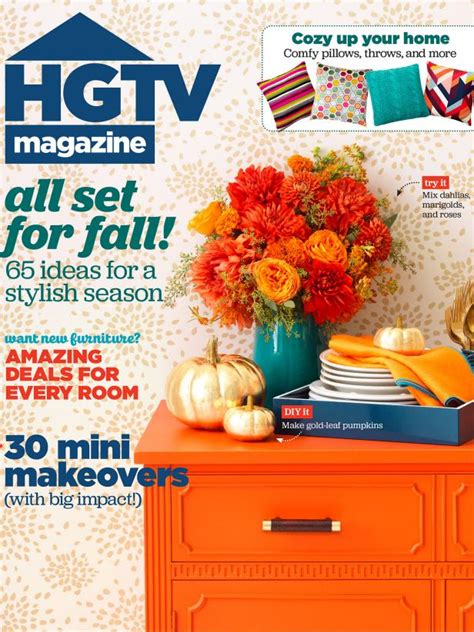Affordable diy projects, sneak peeks, inspiration. HGTV Magazine: October 2015 | HGTV