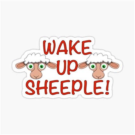 Wake Up Sheeple Sticker For Sale By Wickedcartoons Redbubble