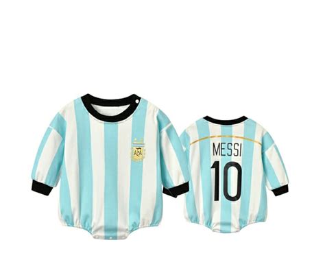 Argentina Messi Football Clothes Baby Cosplay Wear Onesies A Etsy