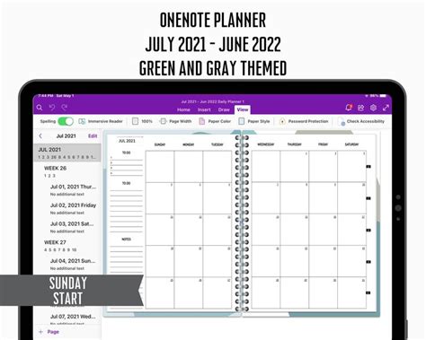 Onenote Calendar Template 2022 Customize And Print