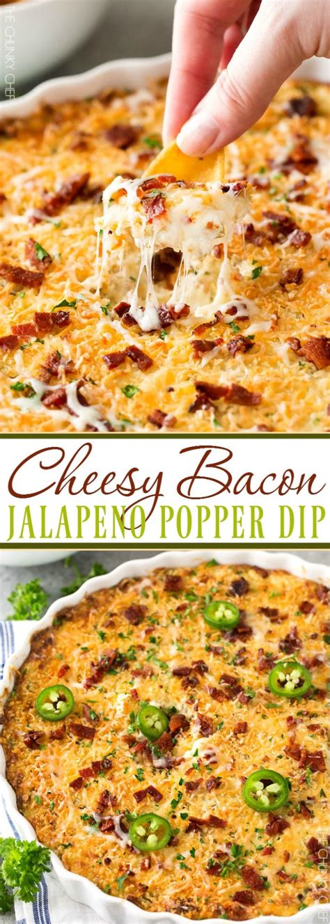 Cheesy Bacon Jalapeno Popper Dip The Chunky Chef