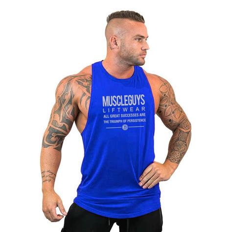 Muscleguys Gyms Tank Top Men Blank Bodybuilding Clothing Stringer Singlets Fitness Mens Tanktop