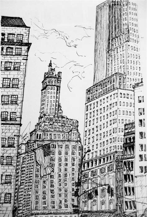 Ink Drawings Of New York City On Behance