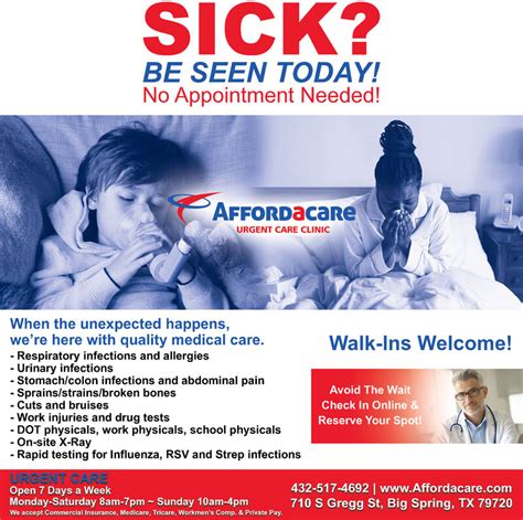 Wednesday January 29 2020 Ad Affordacare Urgent Care Clinic Big