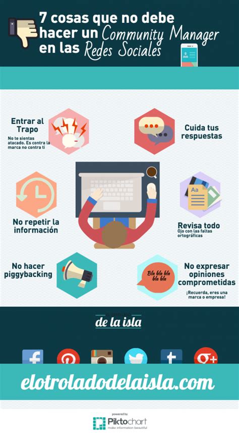 7 Cosas Que No Debe Hacer Un Community Manager Infografia Infographic