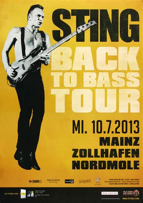 Sting Back To Bass Mainz 2013 Konzertplakat Ca 3393