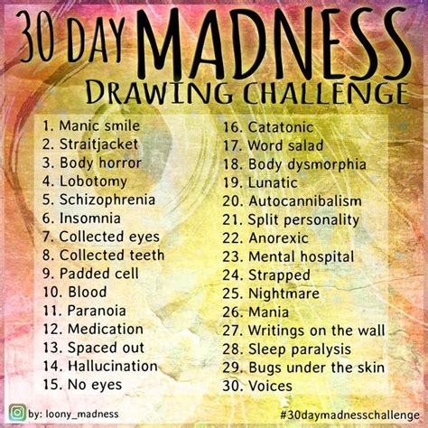 Image Result For Horror Drawing Prompts Drawing Challenge 30 Day