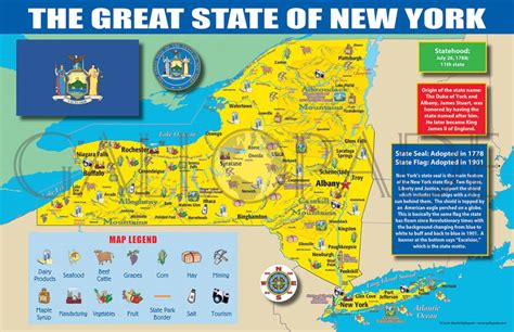 New York State Map Chart 11 X 17 Gallopade International