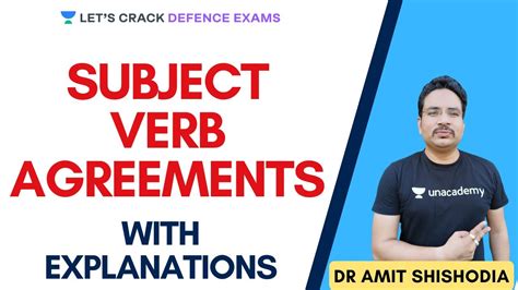 Subject Verb Agreements Cds Capf Dr Amit Shishodia Youtube