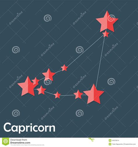 Capricorn Zodiac Sign Of The Beautiful Bright Stock Vector