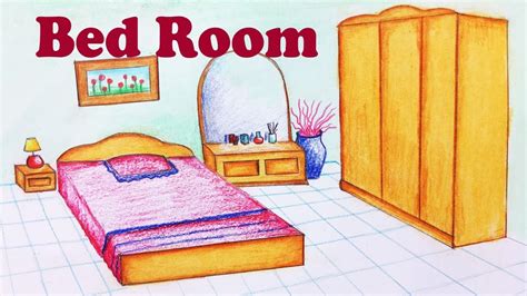 How To Draw A Bedroom Step By Step Easy Bedroom Poster
