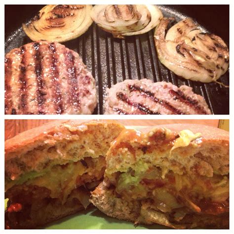 Turkey Burgers With Grilled Onions And Guacamole Makes A Health