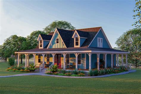 Two Story Farmhouse With Wrap Around Porch Laurel Hill Country