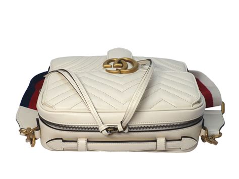 Gucci 498100 Beige Off White Gg Marmont 2 Way Matelasse Shoulder Bag