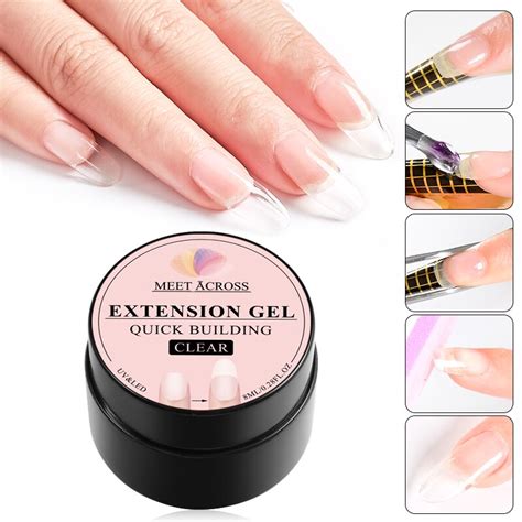 Poly Nail Extension Gel Quick Building Gel Polish Clear Pink Nude Nail