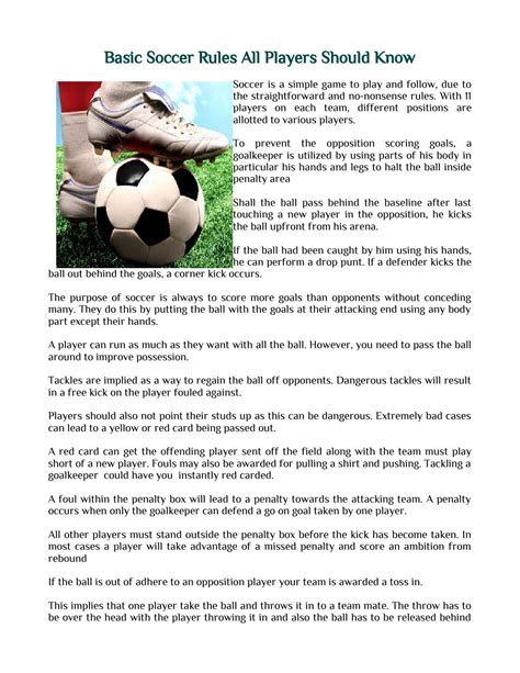 Basic Soccer Rules All Players Should Know By Amuro Wesley Issuu