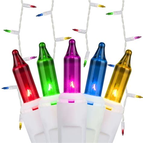 Multicolor Icicle Lights White Wire