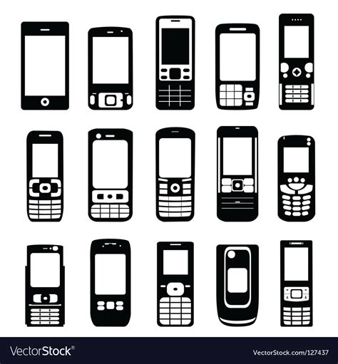 Set Mobile Phone Royalty Free Vector Image Vectorstock